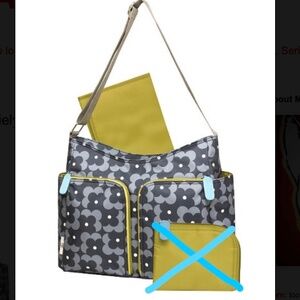 Orla Kiely X Target Floral Hobo Travel Purse Baby Diaper Bag Layette Gray